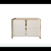 Trueliving Sqarae Golden White Side Console Table With Drawer H 24" x W 36" x D 12"